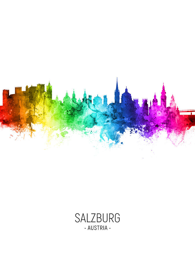 Salzburg Austria Skyline #48 Digital Art by Michael Tompsett