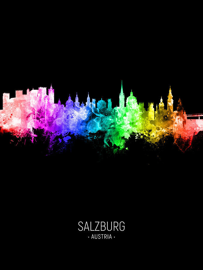 Salzburg Austria Skyline #71 Digital Art by Michael Tompsett