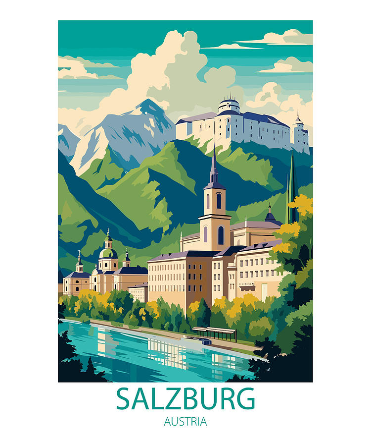 Salzburg Austria Mixed Media by Travel Posters