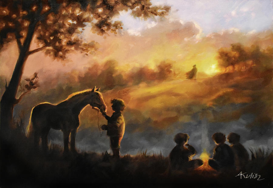 Sunset Painting - Sam and Bill by Anna Kulisz