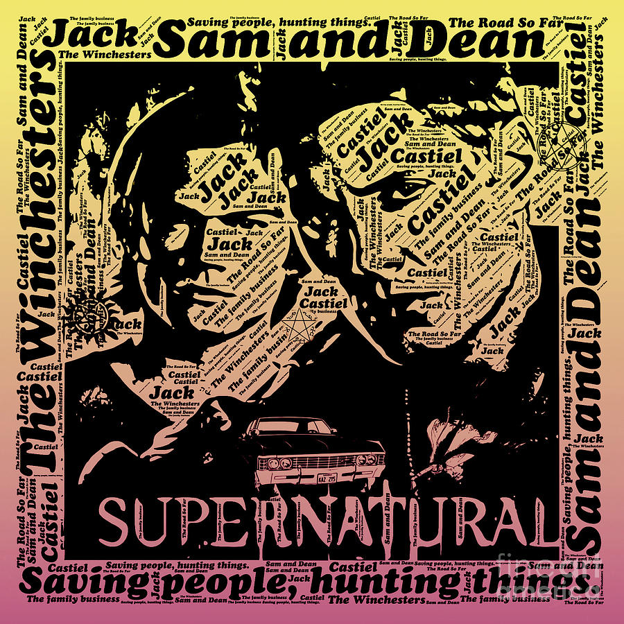 Sam and Dean Digital Art by Gerilynn Samuel RockerchickART - Pixels