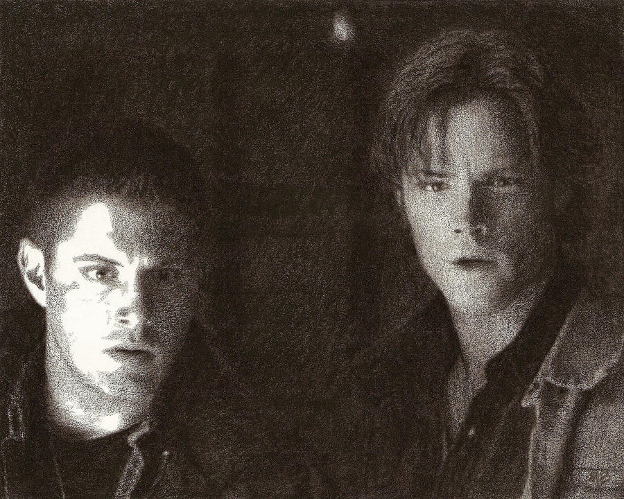 Sam and Dean Winchester Drawing by Mark Baranowski