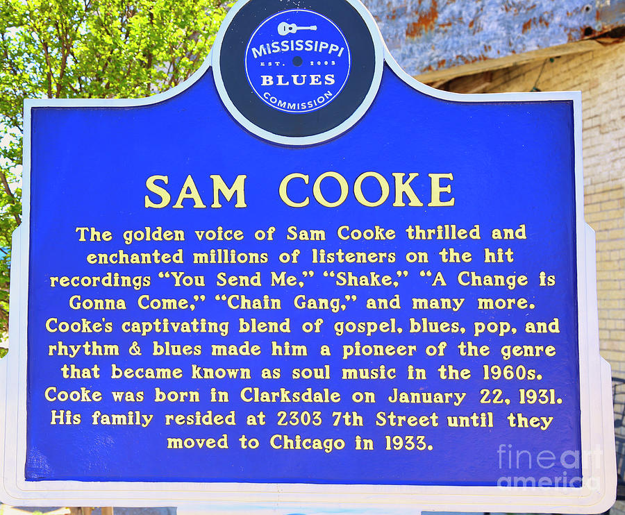 Sam Cooke Blues Trail Plaque Clarksdale MS  Photograph by Chuck Kuhn