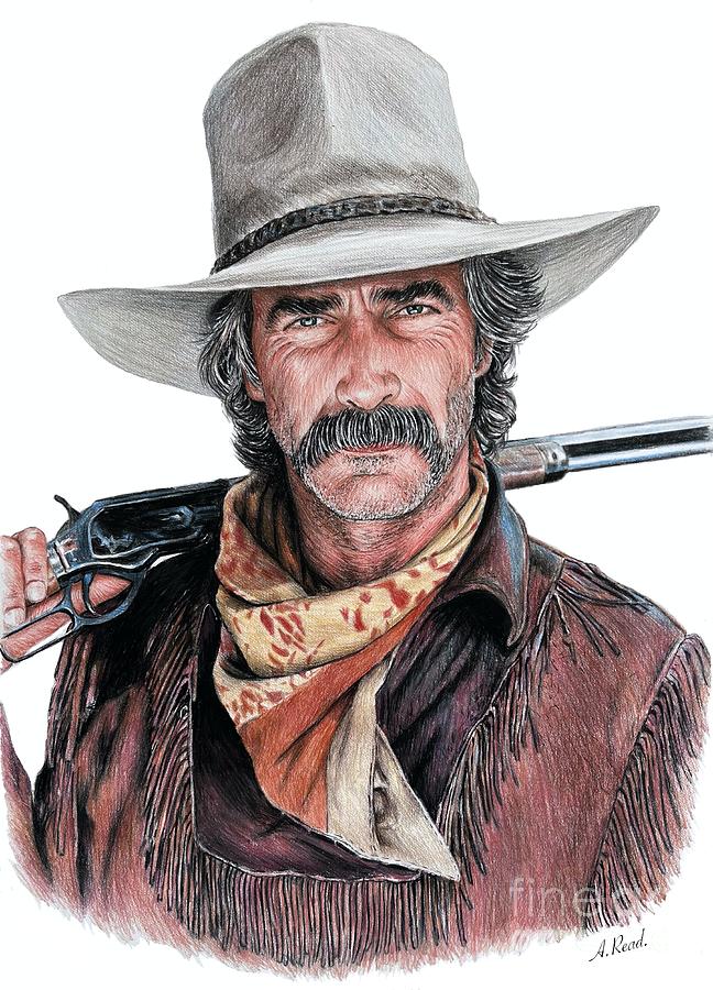 Sam Elliot 2nd ver Drawing by Andrew Read