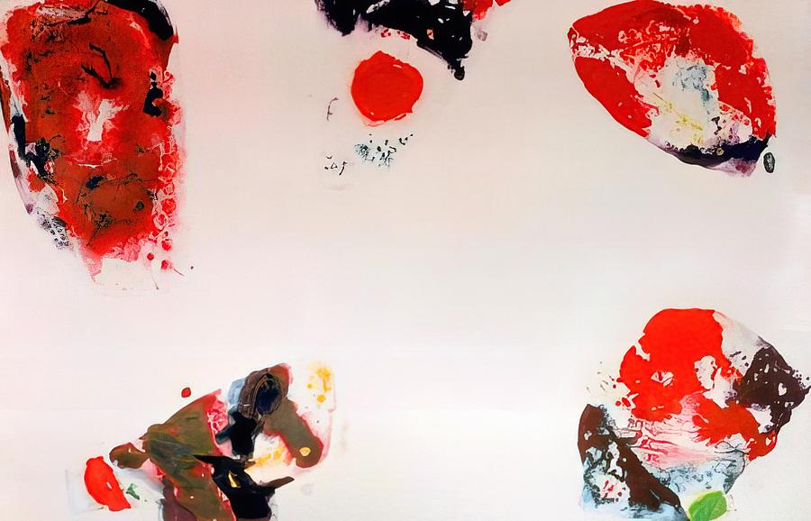 Abstract Painting - Sam Francis - Berlin Red by Elizabeth Charlotte