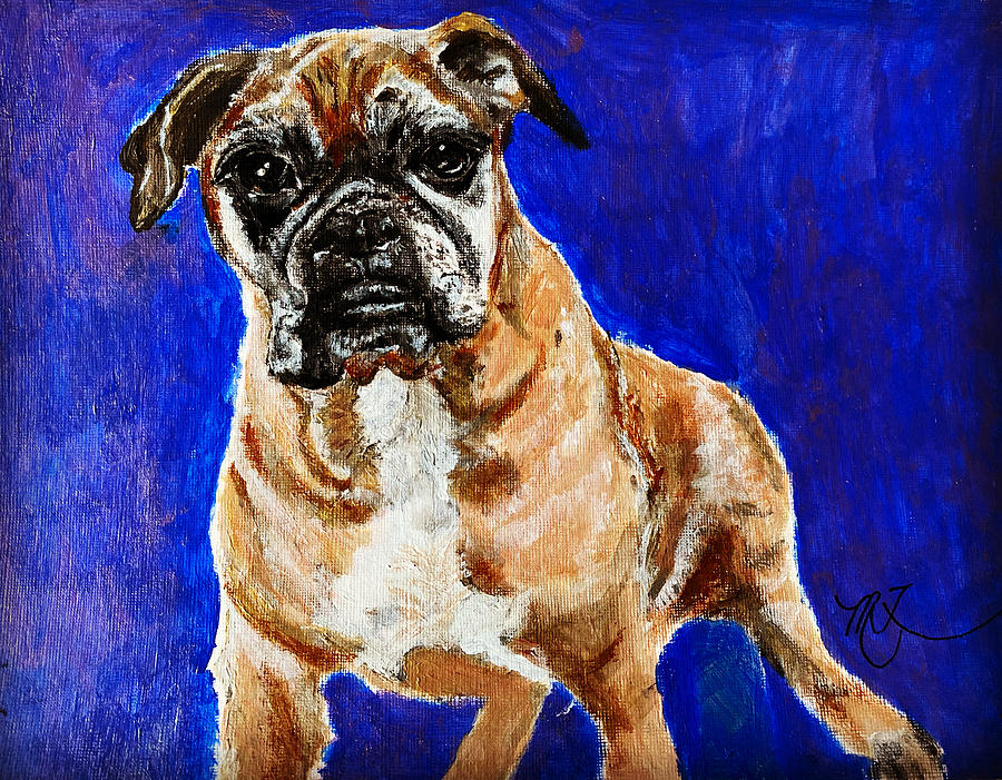 SAM the BOXER Painting by Melody Fowler