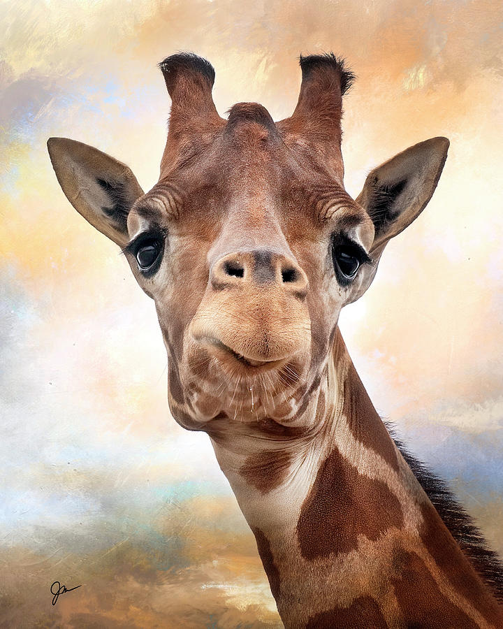 Sam the Giraffe Painting by Jeanette Mahoney
