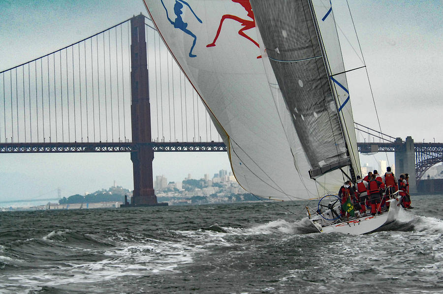 Samba Pa Ti Yacht Sails To Golden Gate Bridge Photograph by Bonnie Colgan