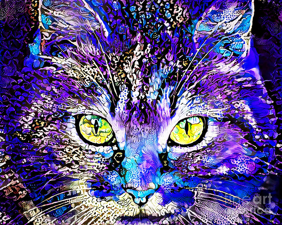 Samba The Nature Lover Cat in Contemporary Vibrant Colors 20200926 v5 m150a Photograph by Wingsdomain Art and Photography