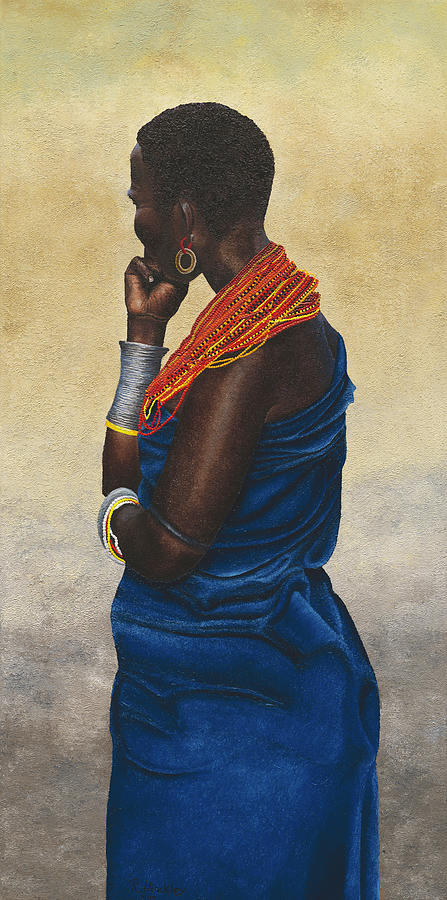 Samburu tribal woman III Painting by Russell Hinckley