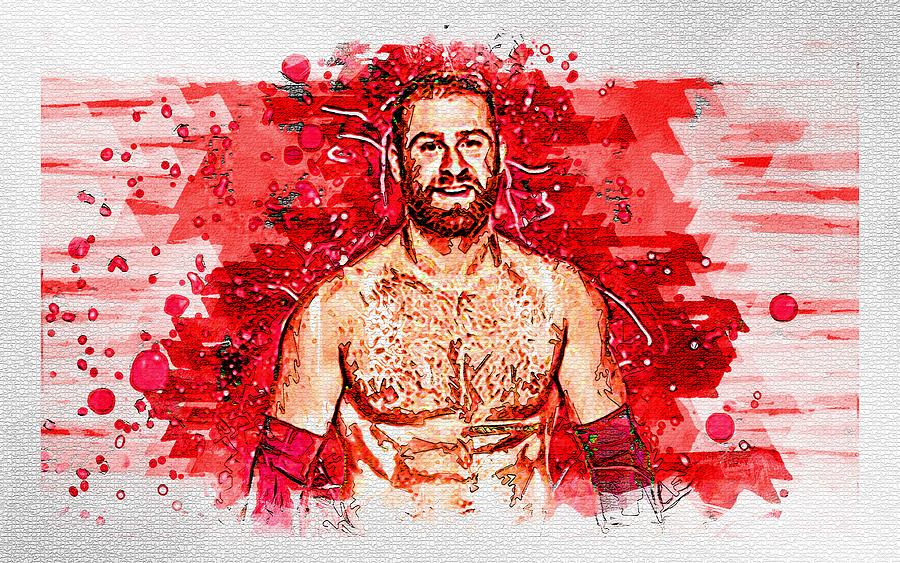 Sami Zayn Canadian Wwe Wrestling Rami Sebei Mixed Media by Miller Ebony ...