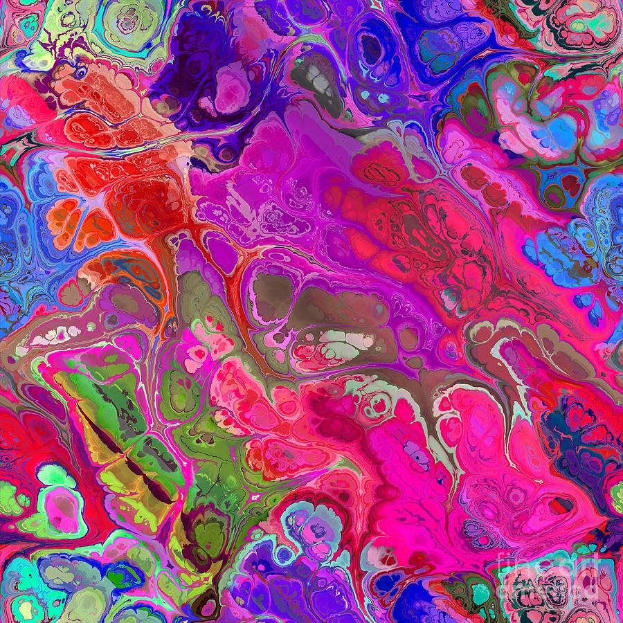 Samijan - Funky Artistic Colorful Abstract Marble Fluid Digital Art Digital Art by Sambel Pedes