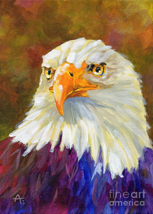 Sammy - Bald Eagle painting Painting by Annie Troe