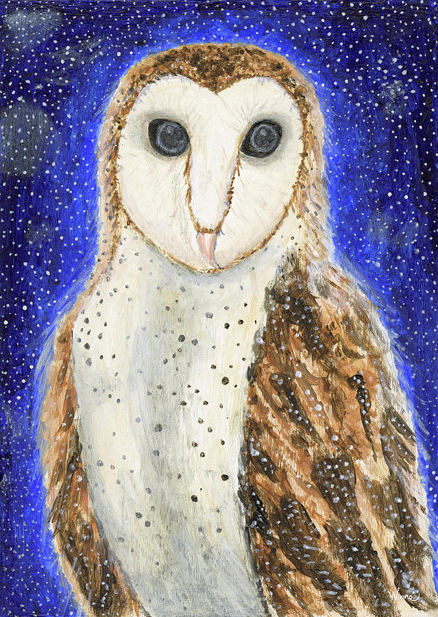 Sammy the Owl Painting by Lise Winne