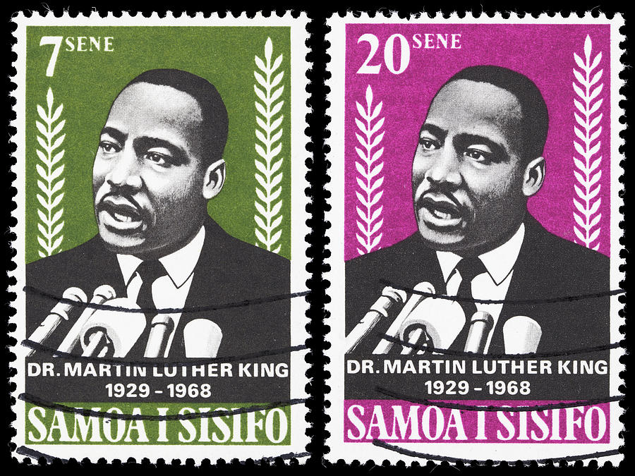 Samoa Dr Martin Luther King Jr postage stamps Photograph by PictureLake