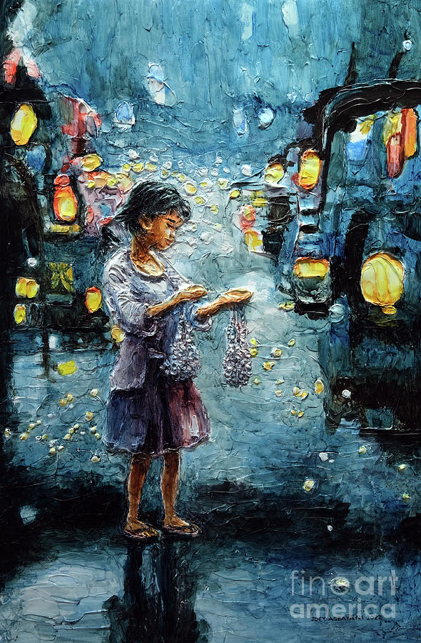 Sampaguita Vendor Painting by Joey Agbayani