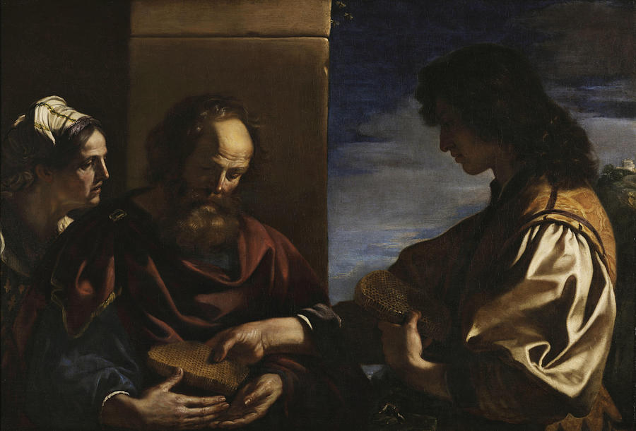 Samson Bringing Honey to his Parents Painting by Francesco Barbieri ...