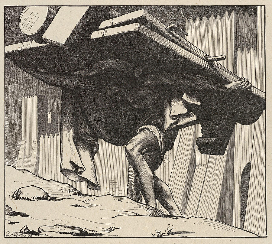 Samson Carrying the Gates Drawing by After Frederic Leighton