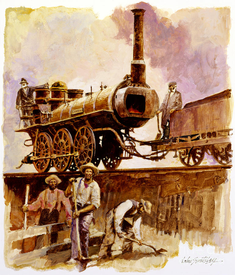 Samson Locomotive Painting by John Swatsley