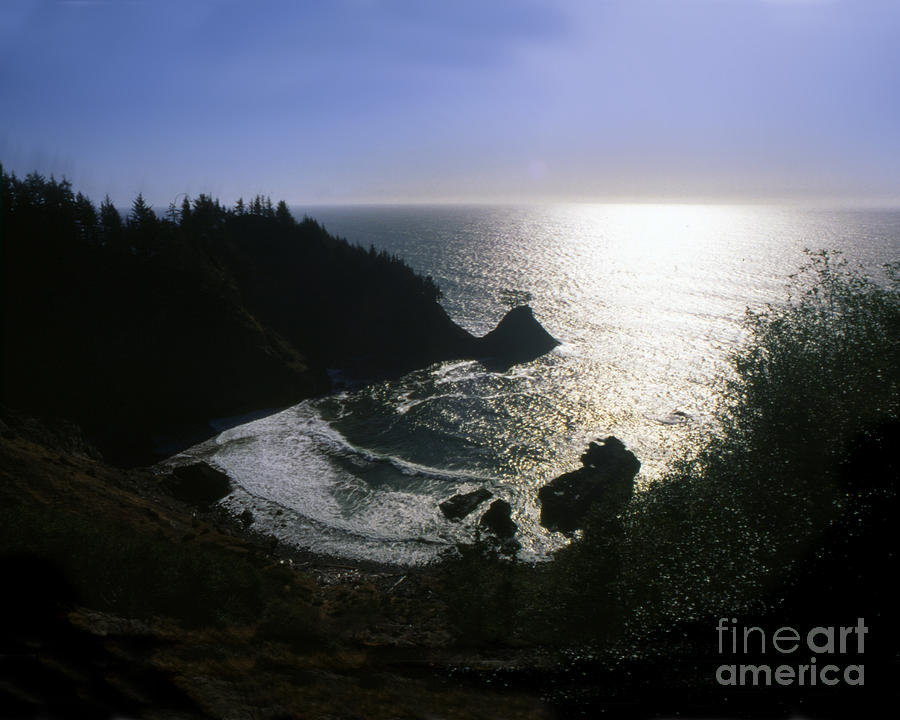 Sunset Photograph - Samuel H Boardman State Park Oregon South Coast , Sept 1996 by Monterey County Historical Society