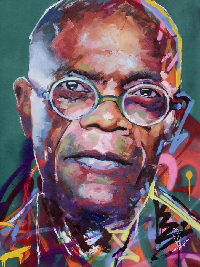 Samuel L Jackson Painting by Richard Day
