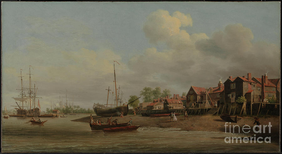 Boat Painting - Samuel Scott - A Morning with a View of a Cuckolds Point by Samuel Scott