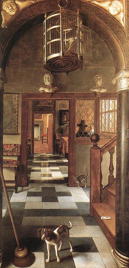 Samuel van Hoogstraten - A View through a House Painting by Les Classics