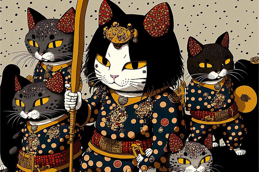 Samurai Cats 3 Digital Art By Pix Pow Gallery Pixels 4081