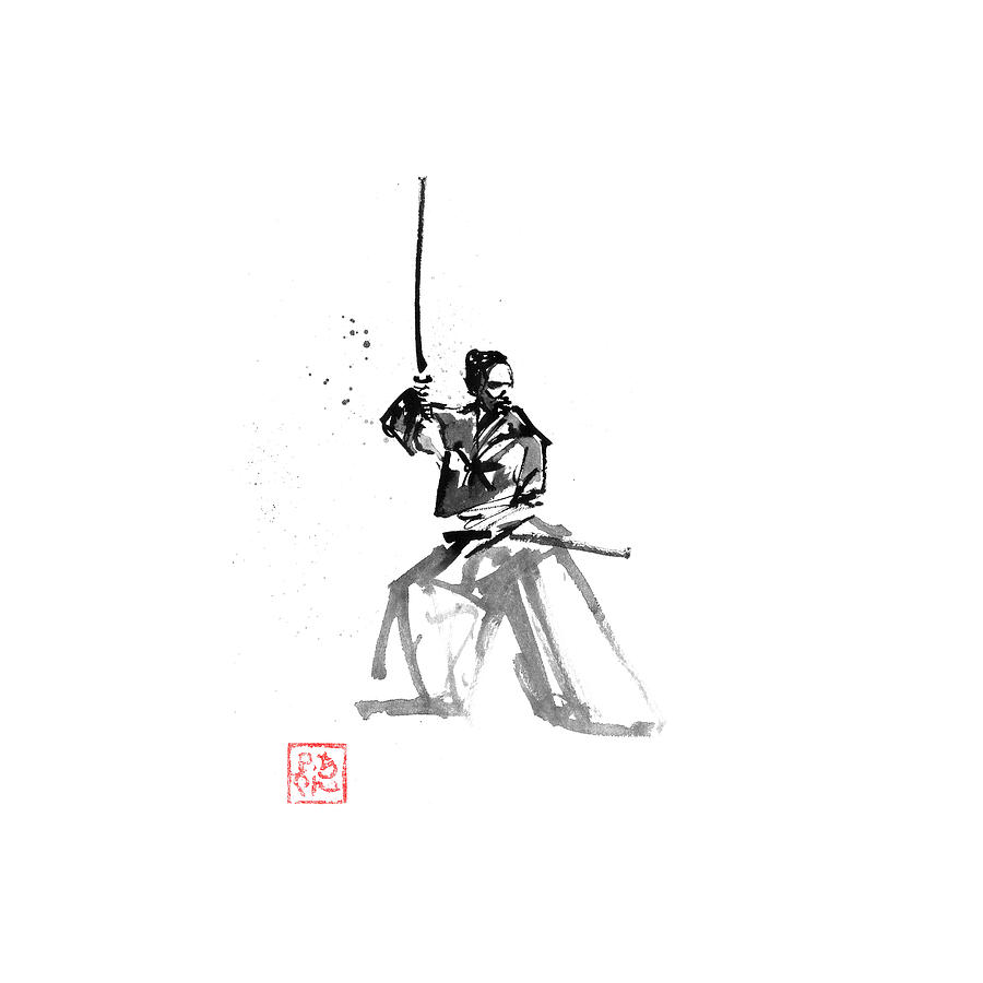 Samurai In Garde 04 Drawing by Pechane Sumie - Fine Art America