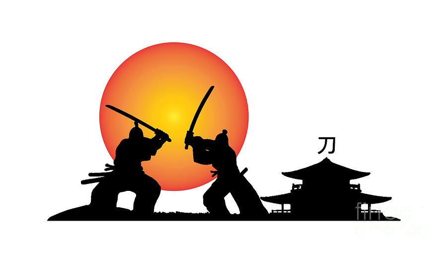 Samurai, Japanese,Gift Ideas, Digital Art by David Millenheft