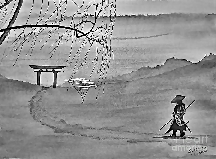 Samurai Painting - Samurai on the Path by Gary Martinek