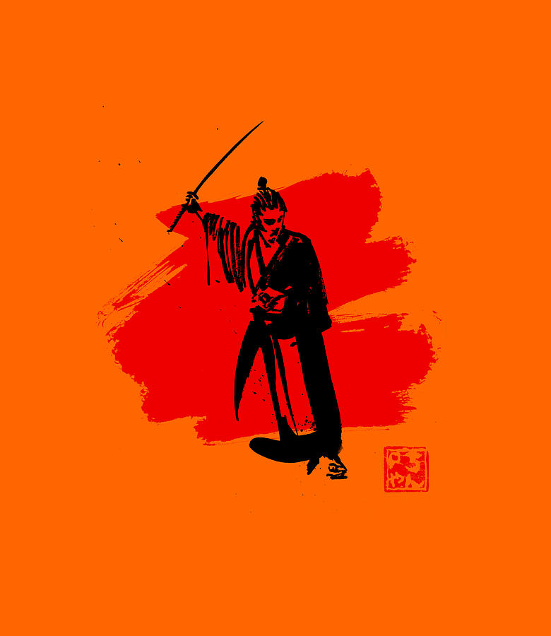 Samurai Red Drawing By Pechane Sumie Fine Art America