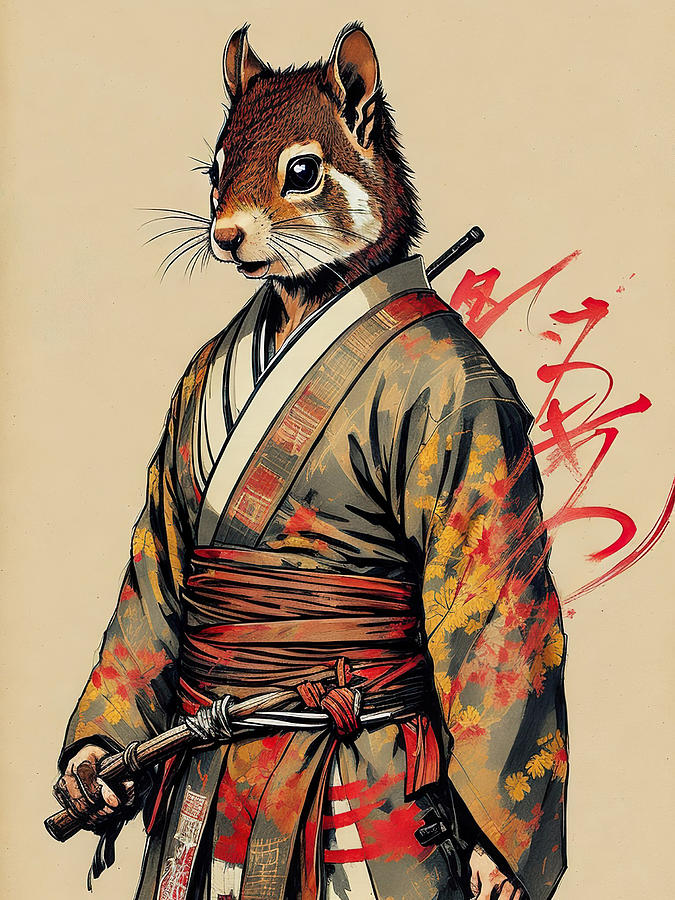 Samurai Squirrel Digital Art by Chriszine Stutz - Fine Art America