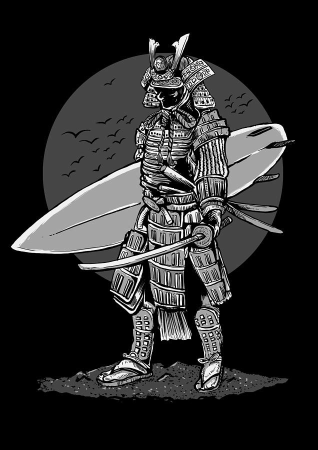 Samurai Surfer Digital Art by Long Shot