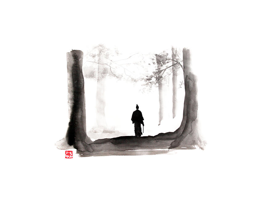 Walking Samurai Art Print By Pechane Sumie   Fy