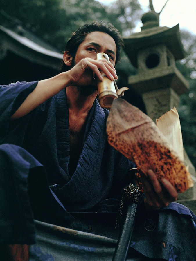 Samurai warrior drinking water Photograph by Dex Image