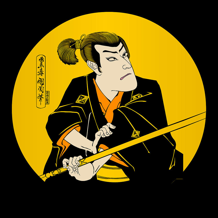 Samurai with spear Digital Art by Lisa Wing - Fine Art America