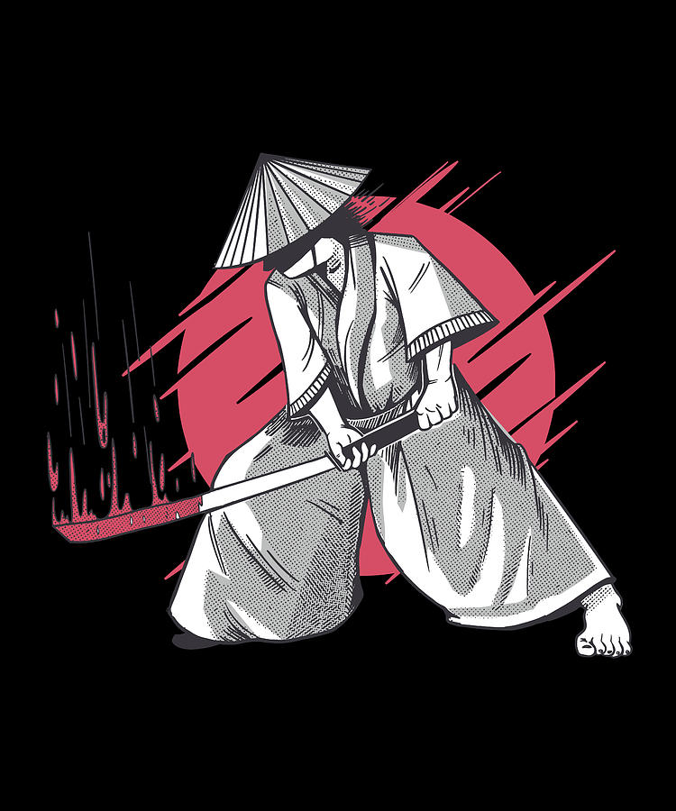 Samurai with sword and blood stains Digital Art by Norman W | Fine Art ...