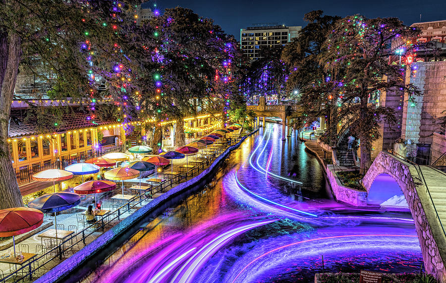 San Antonio Riverwalk at Night Photograph by Stephen Stookey - Pixels