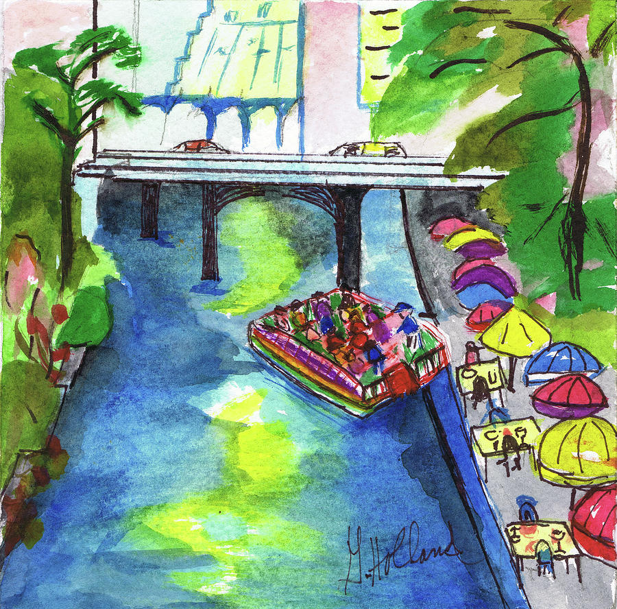 San Antonio Riverwalk Painting by Genevieve Holland