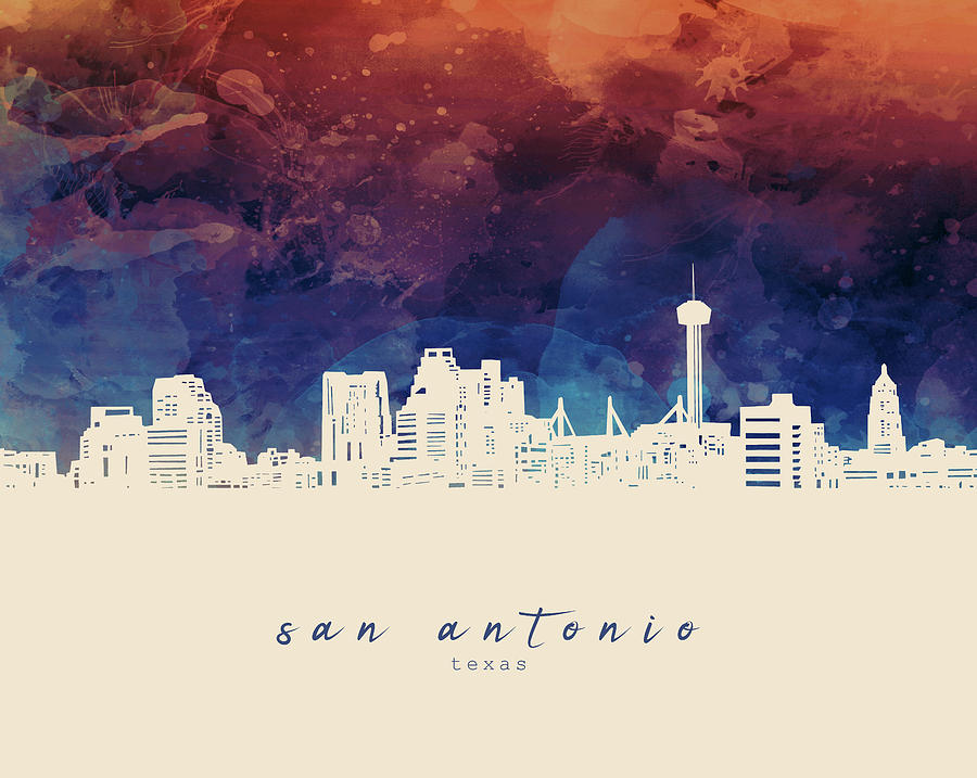 San Antonio Skyline Panorama 3 Digital Art
