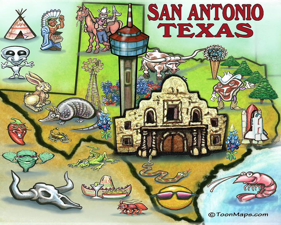 San Antonio Texas Digital Art by Kevin Middleton
