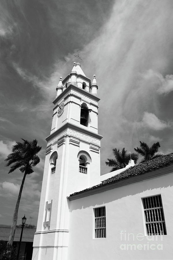 San Atanasio church in black and white Panama Photograph by James Brunker
