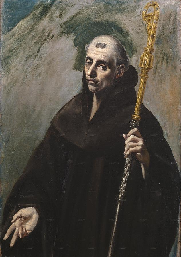 San Benito de Nursia Painting by El Greco | Pixels