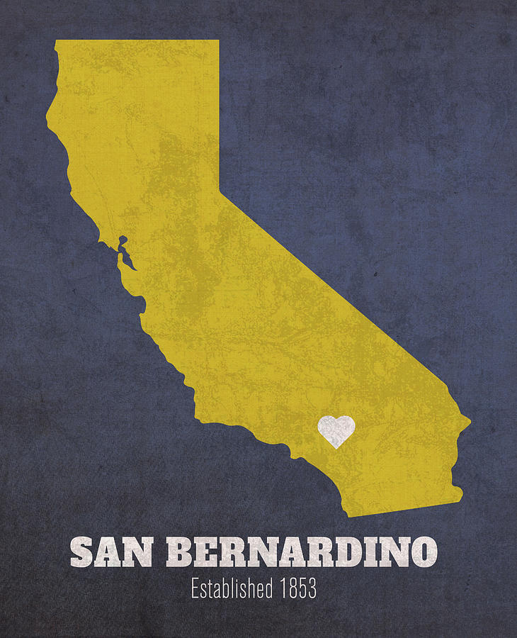 San Bernardino California City Map Founded 1853 California State ...