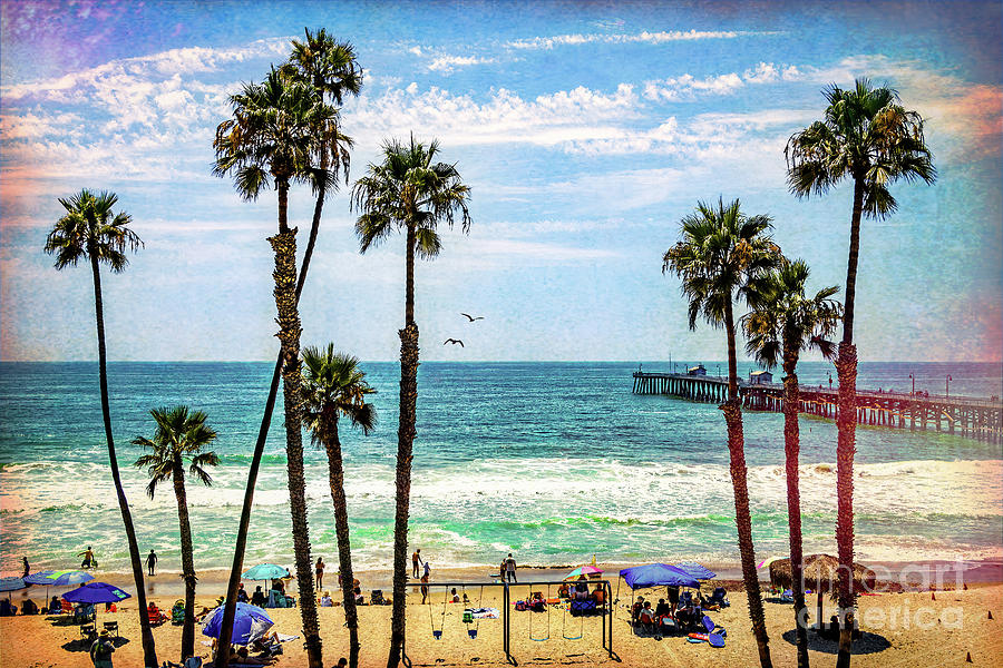 San Clemente Beach Palm Trees Photograph by Roslyn Wilkins