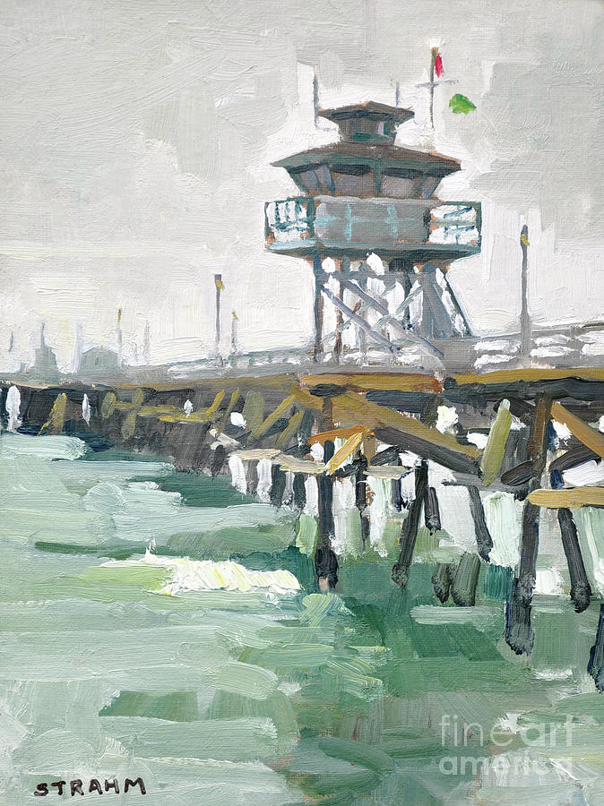 San Clemente Pier - San Clemente, California Painting by Paul Strahm