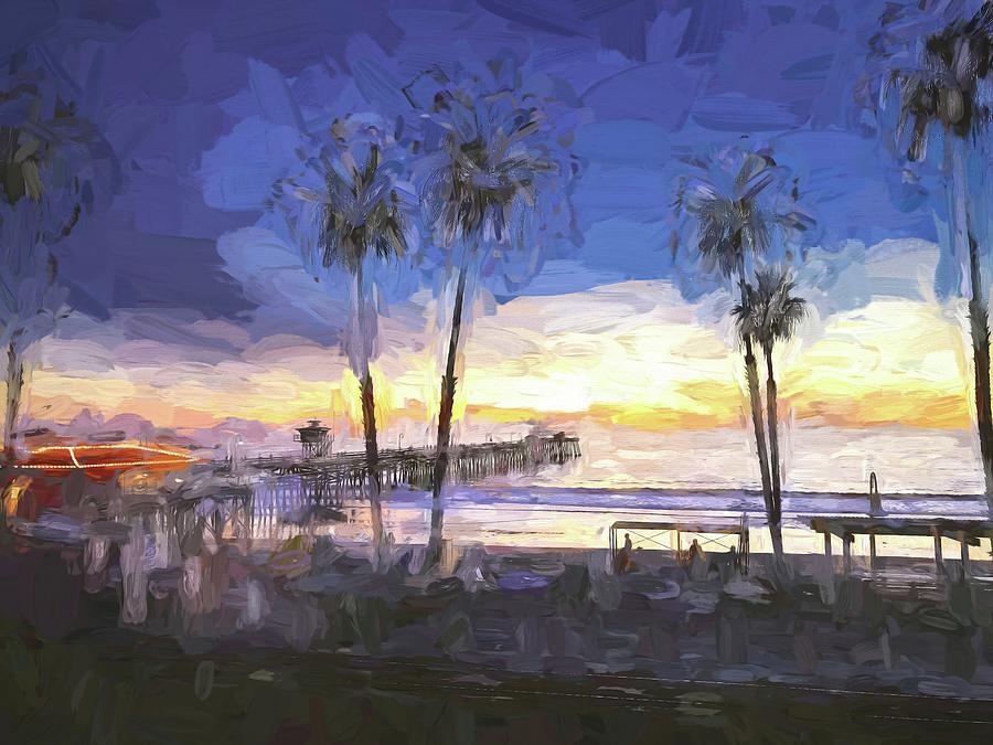 San Clemente Sunset Abstract Digital Art by Rebecca Herranen