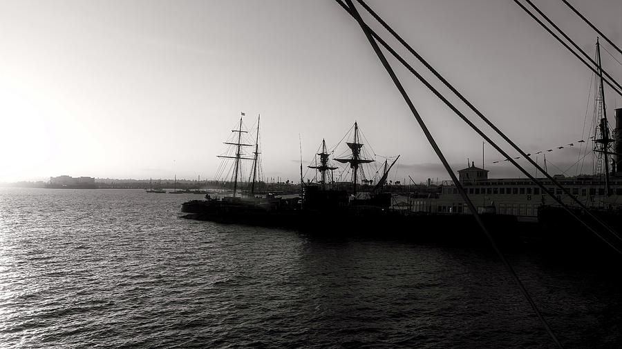 San Diego Bay in BW  Photograph by Cathy Anderson