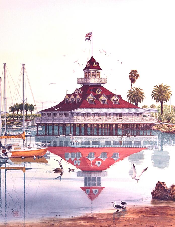 San Diego, California, Boathouse Of Coronado Painting